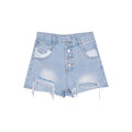 Irregular Ripped Raw Edge Jeans for Summer Ladies